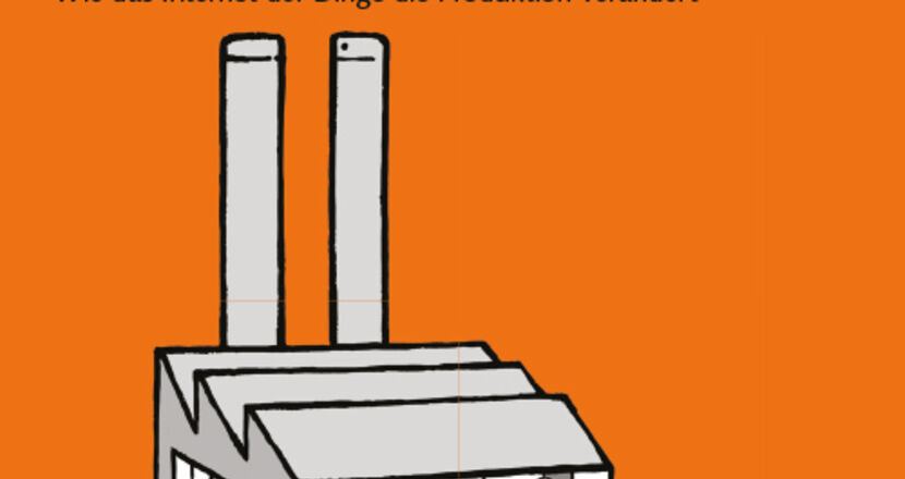 Orangenes Cover des ROI DIALOG Magazin mit Illustration zur Smart Factory